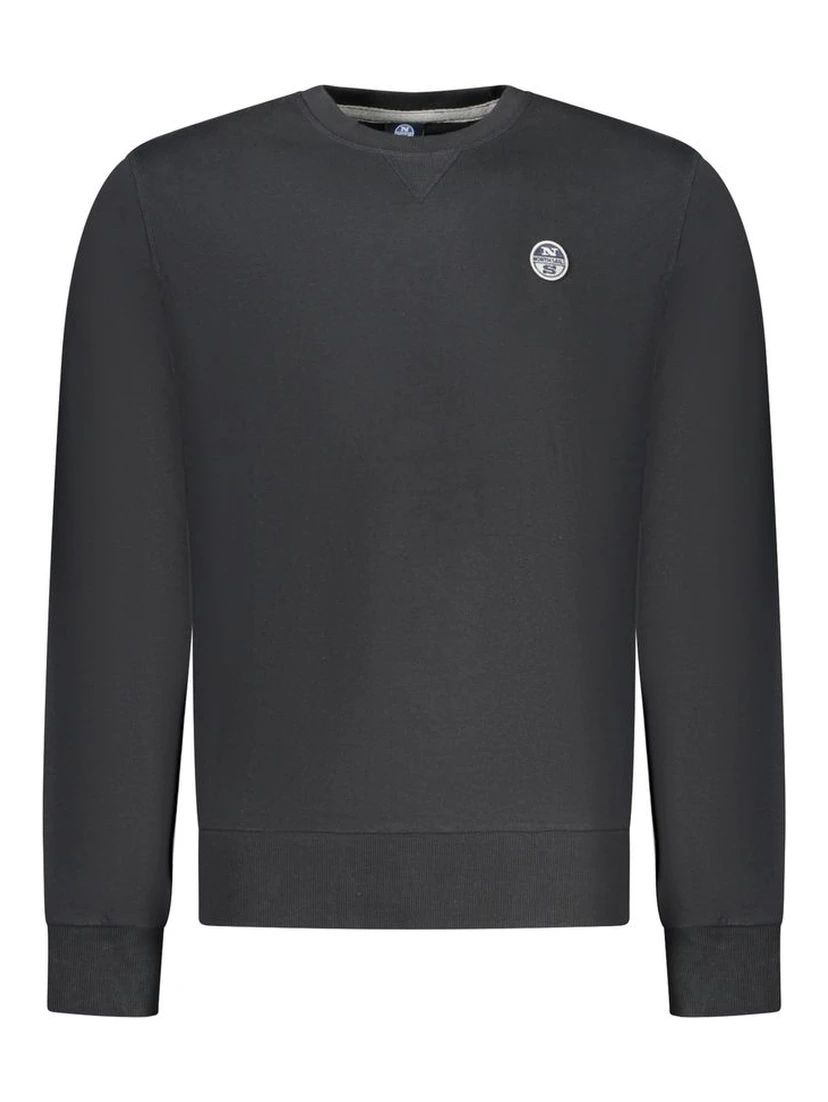 Black Cotton Men Sweatshirt
