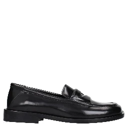 Black Leather Slip-On Loafers