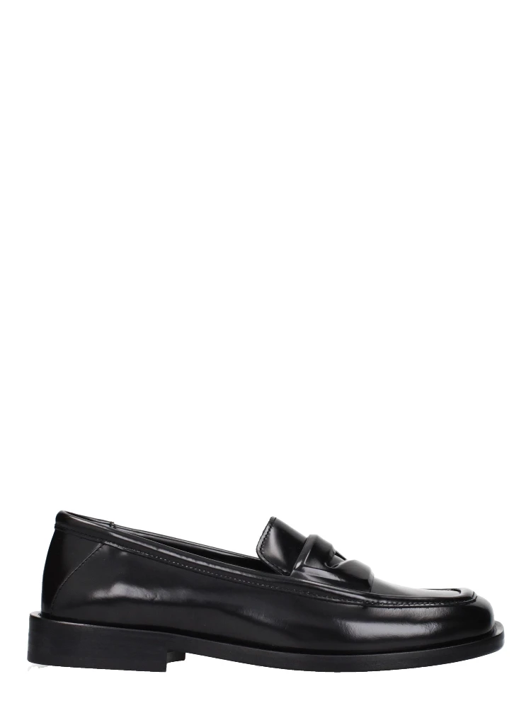 Black Leather Slip-On Loafers