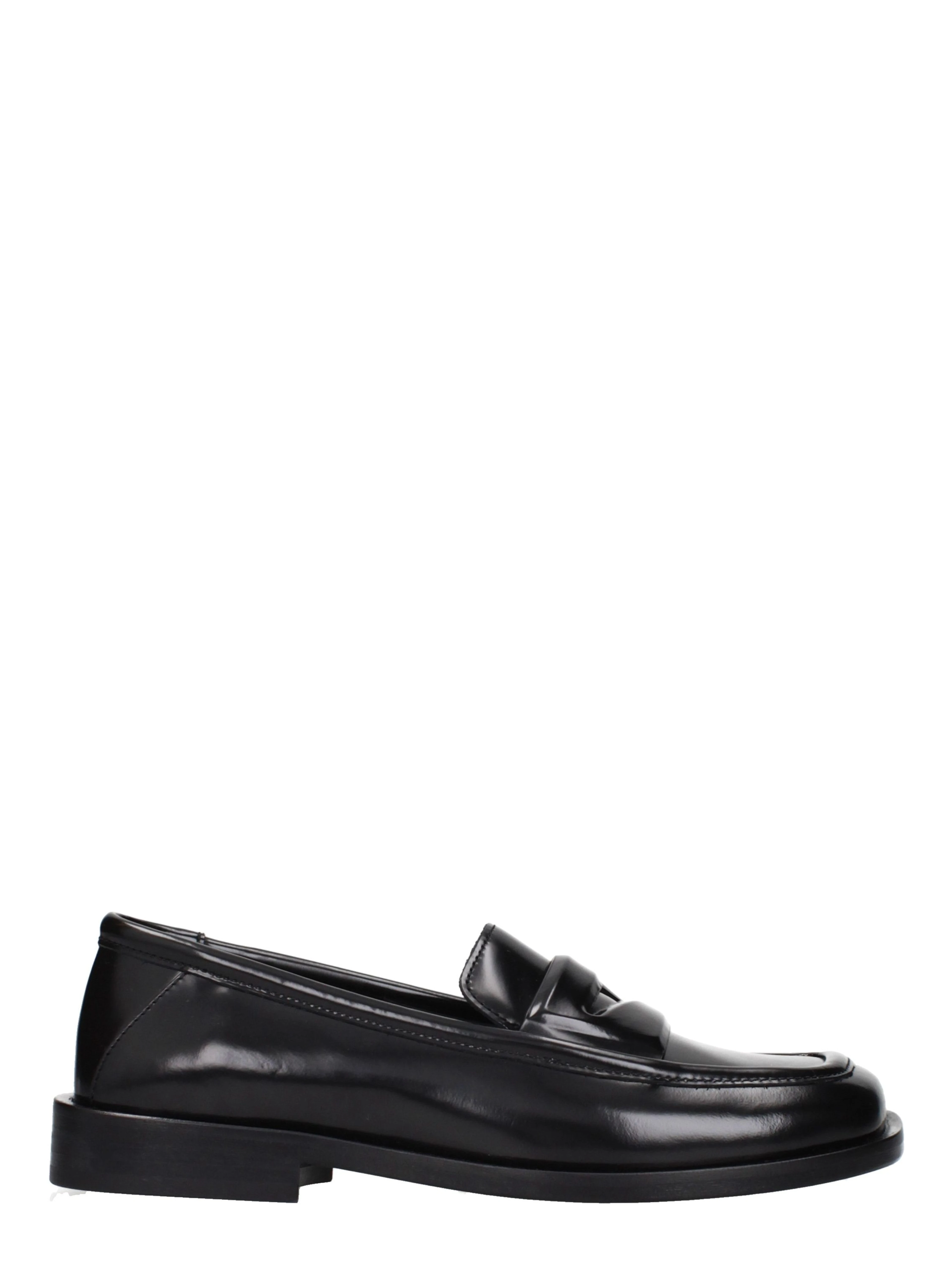 Black Leather Slip-On Loafers