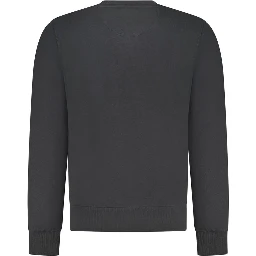 Black Cotton Men Sweatshirt