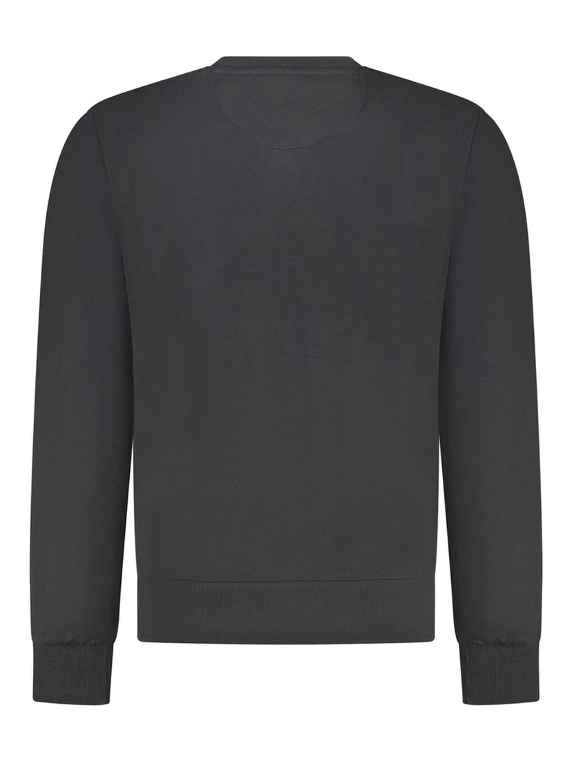 Black Cotton Men Sweatshirt