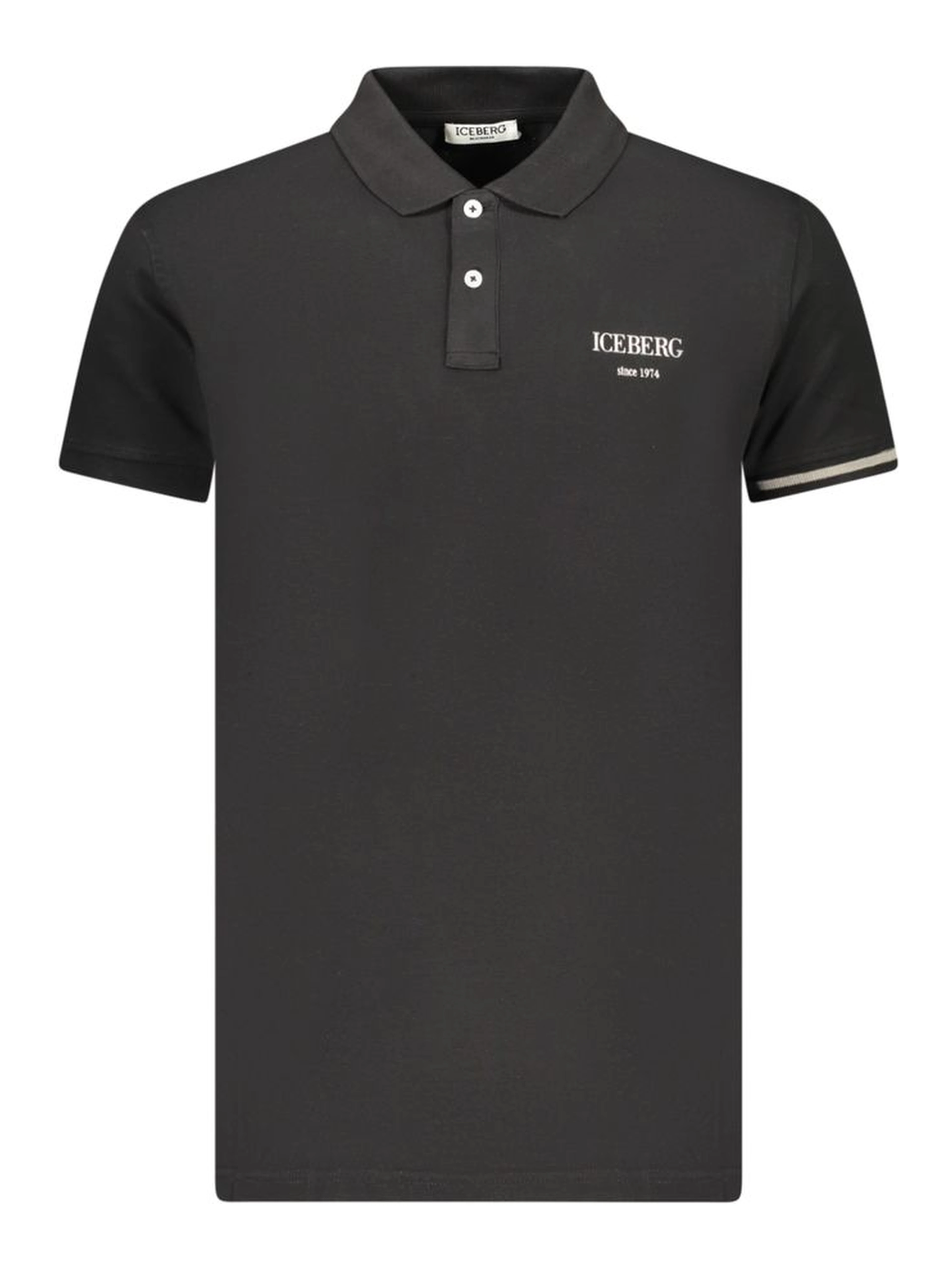 Black Cotton Men Polo Shirt