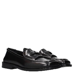 Black Leather Slip-On Loafers