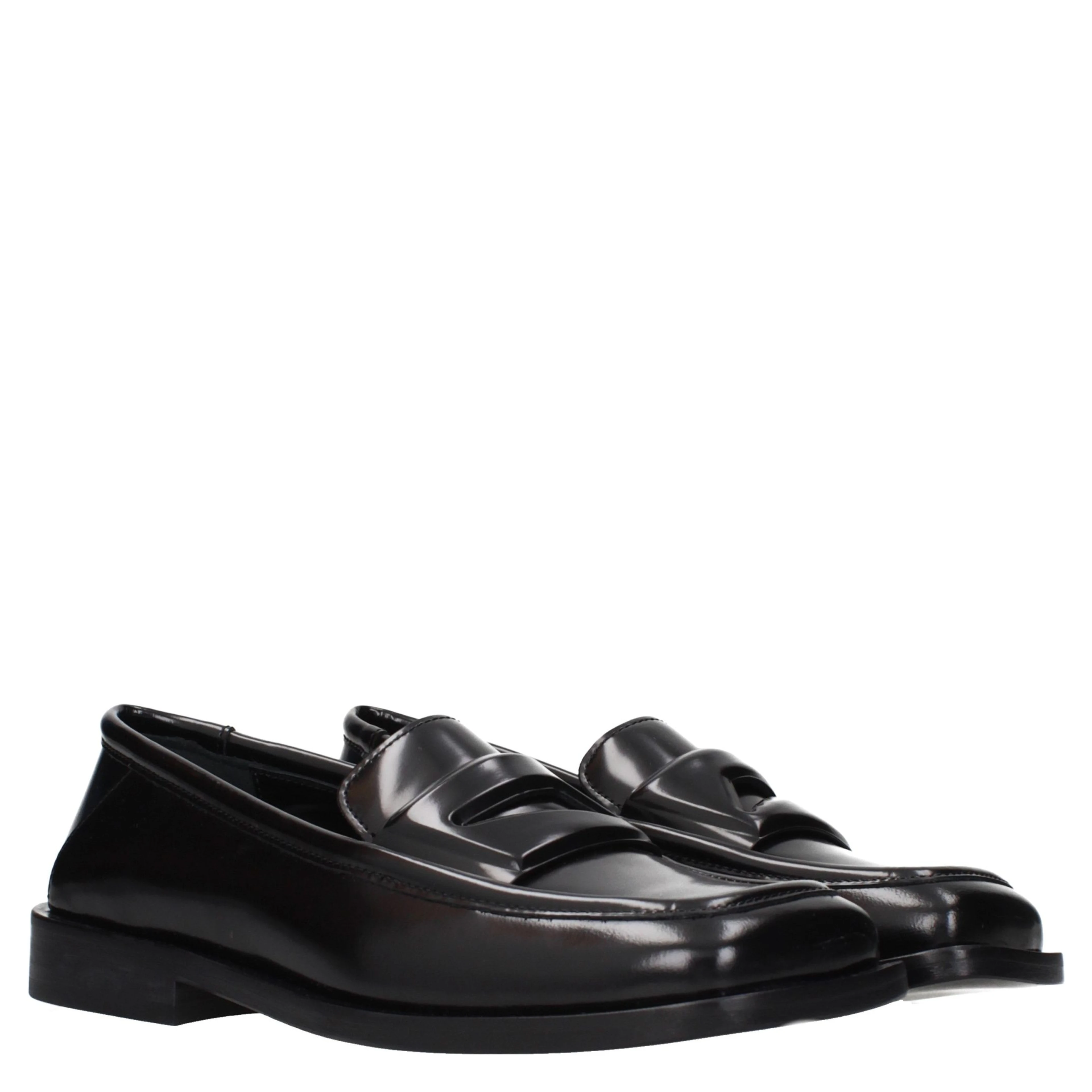 Black Leather Slip-On Loafers