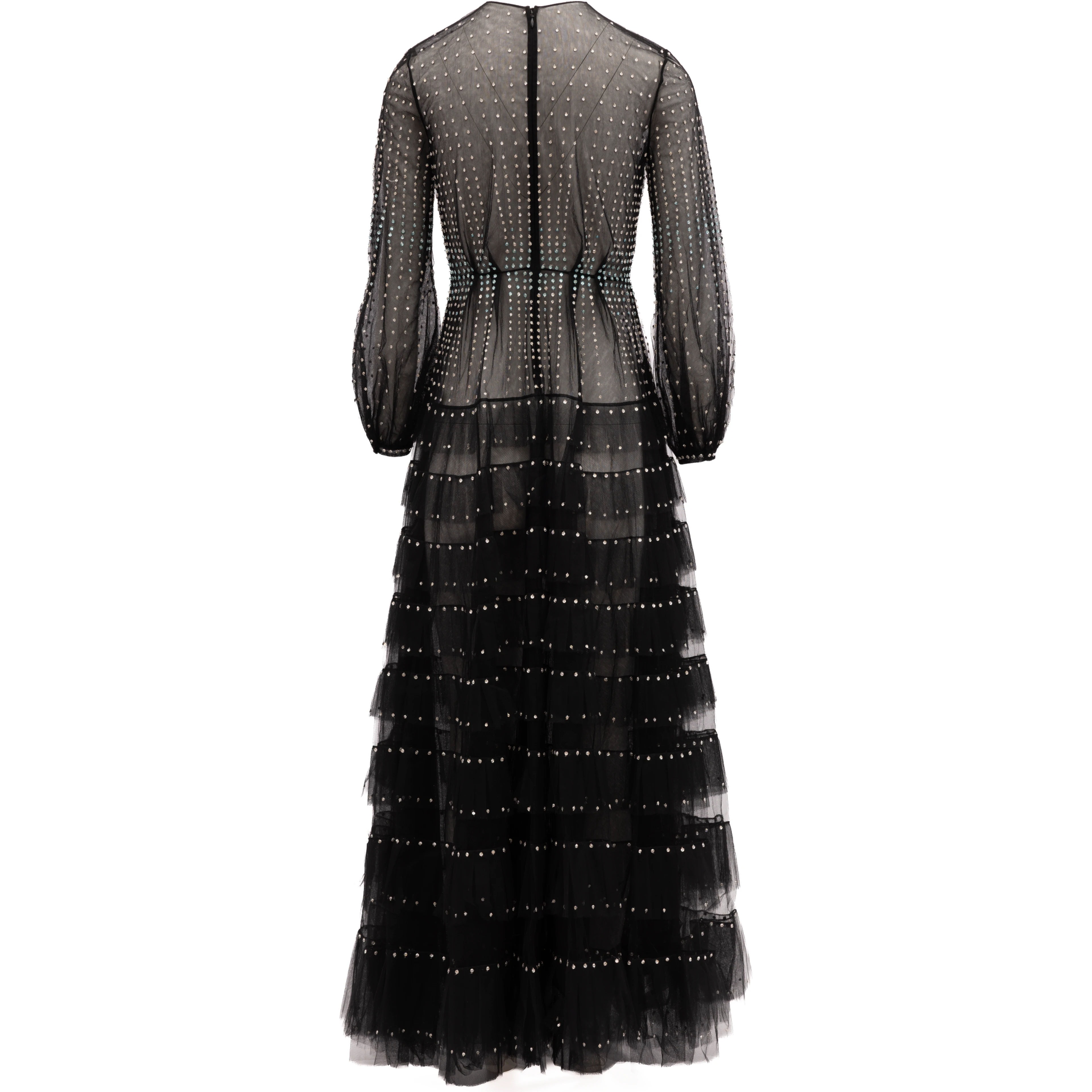 Long Sleeve Evening Tulle Dress
