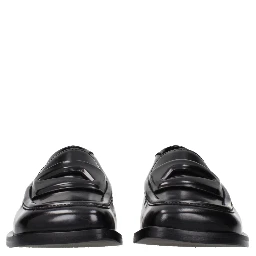 Black Leather Slip-On Loafers