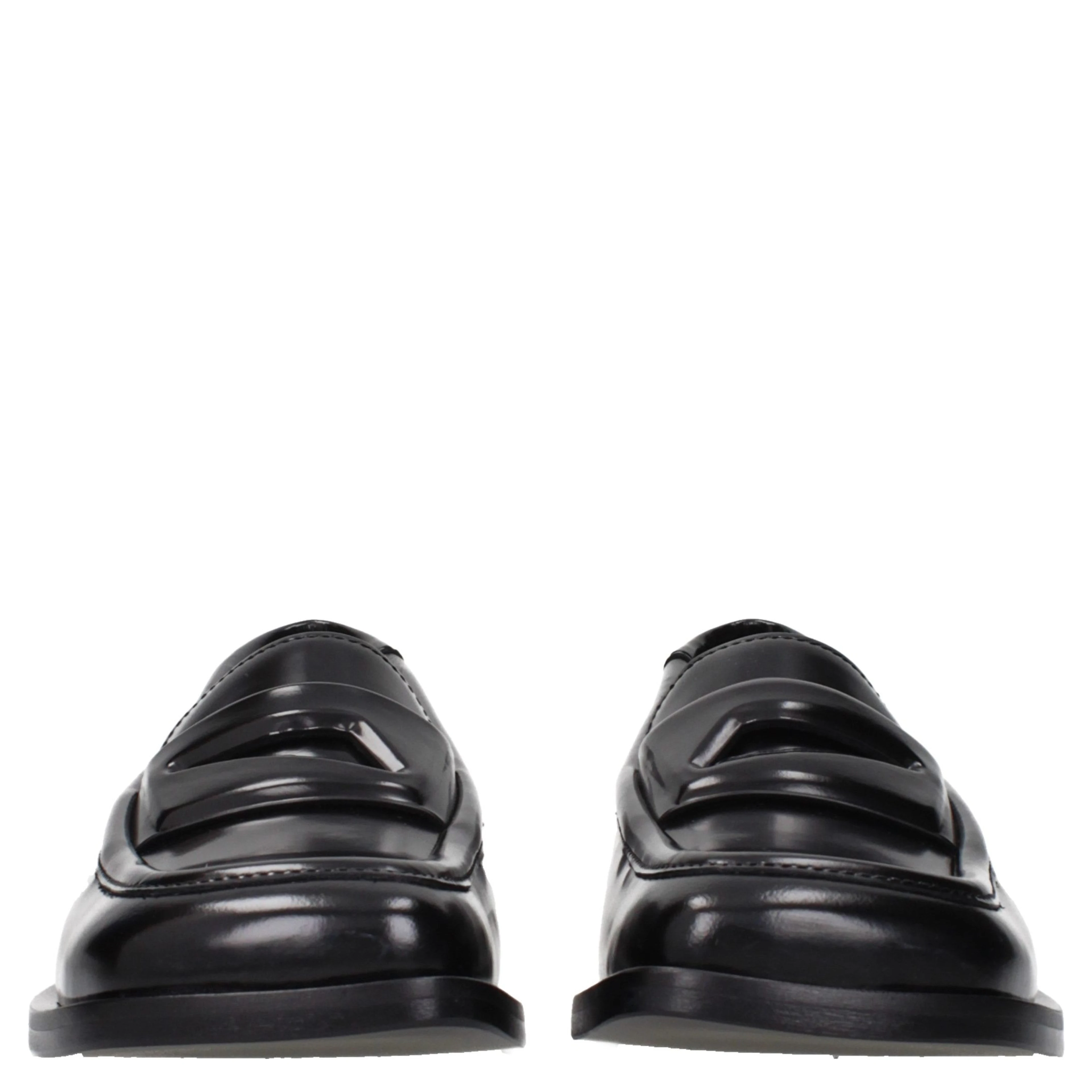 Black Leather Slip-On Loafers