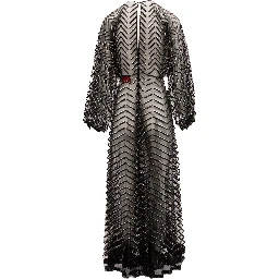 Black Embroidered Evening Dress