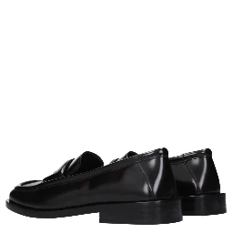 Black Leather Slip-On Loafers