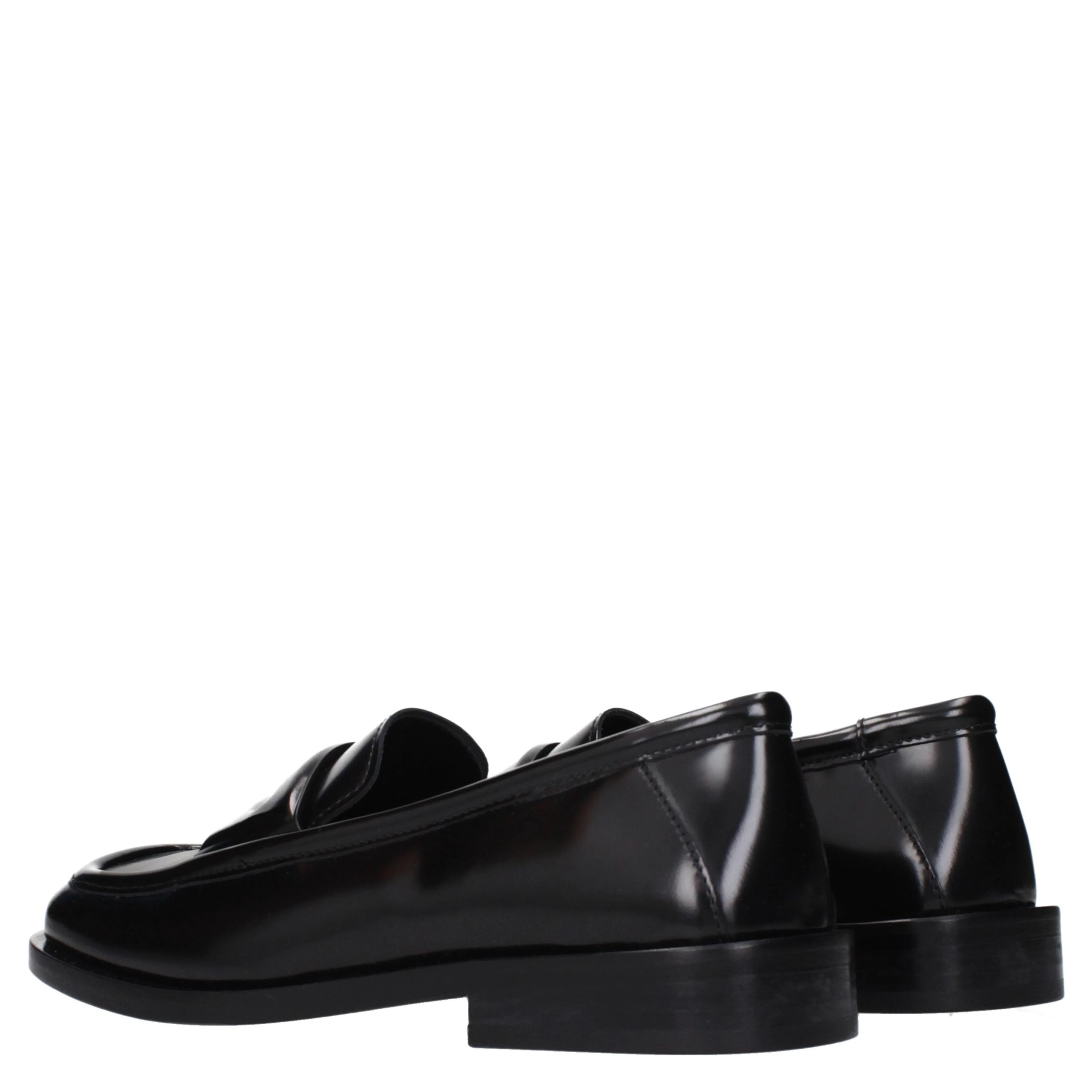 Black Leather Slip-On Loafers