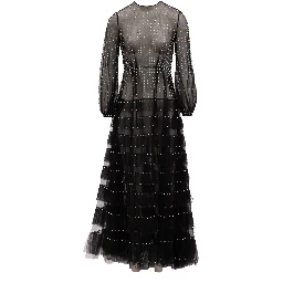 Long Sleeve Evening Tulle Dress