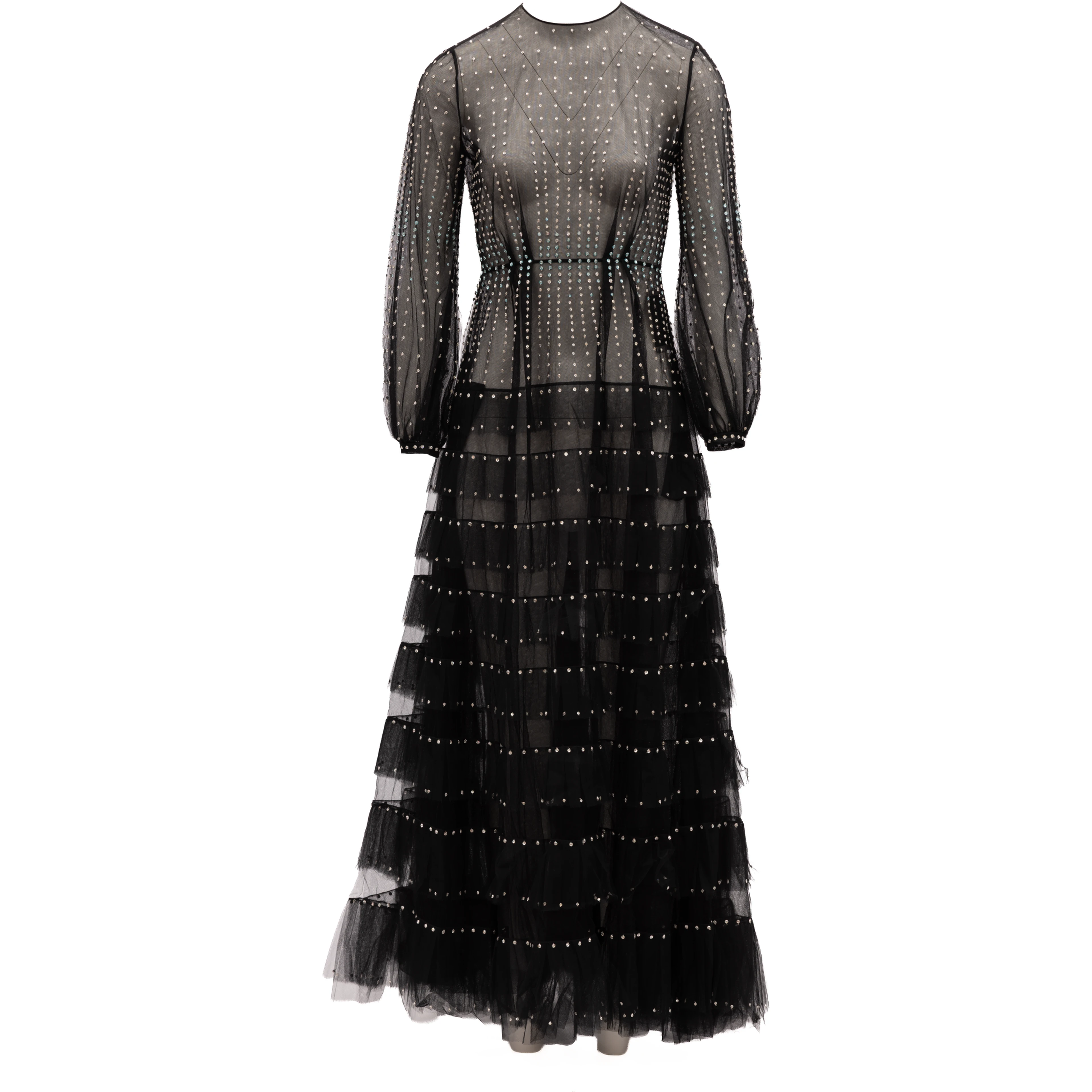 Long Sleeve Evening Tulle Dress