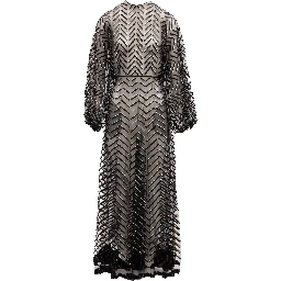 Black Embroidered Evening Dress