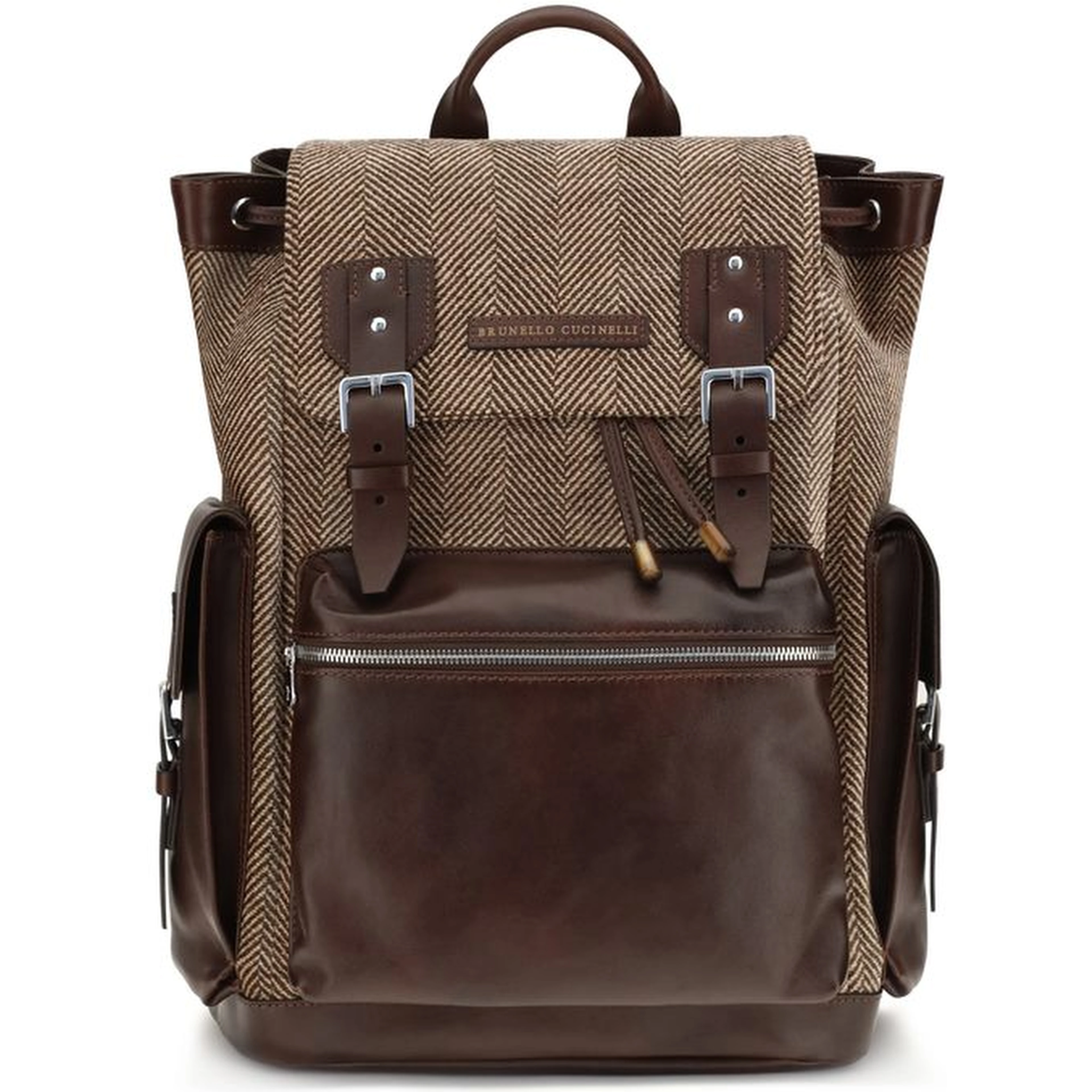 Brown Polyamide Backpack