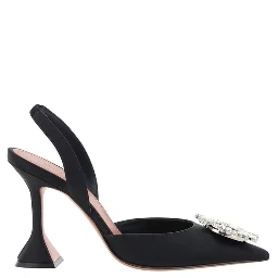 Black Satin High Heel Pumps