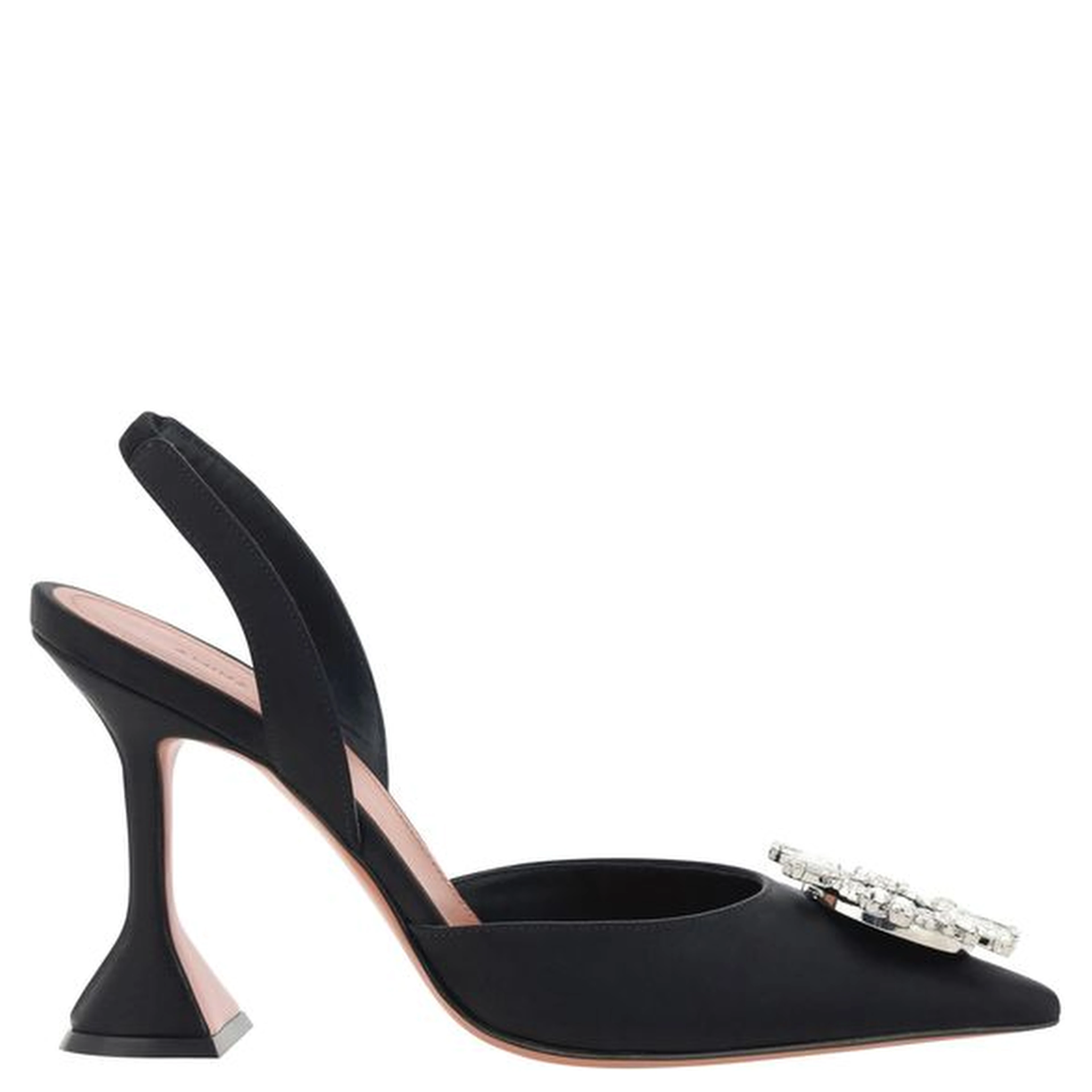 Black Satin High Heel Pumps