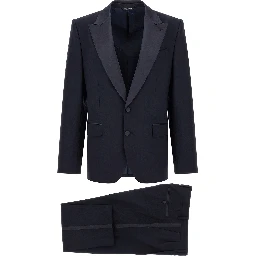 Blue Virgin Wool Two-Piece Suit