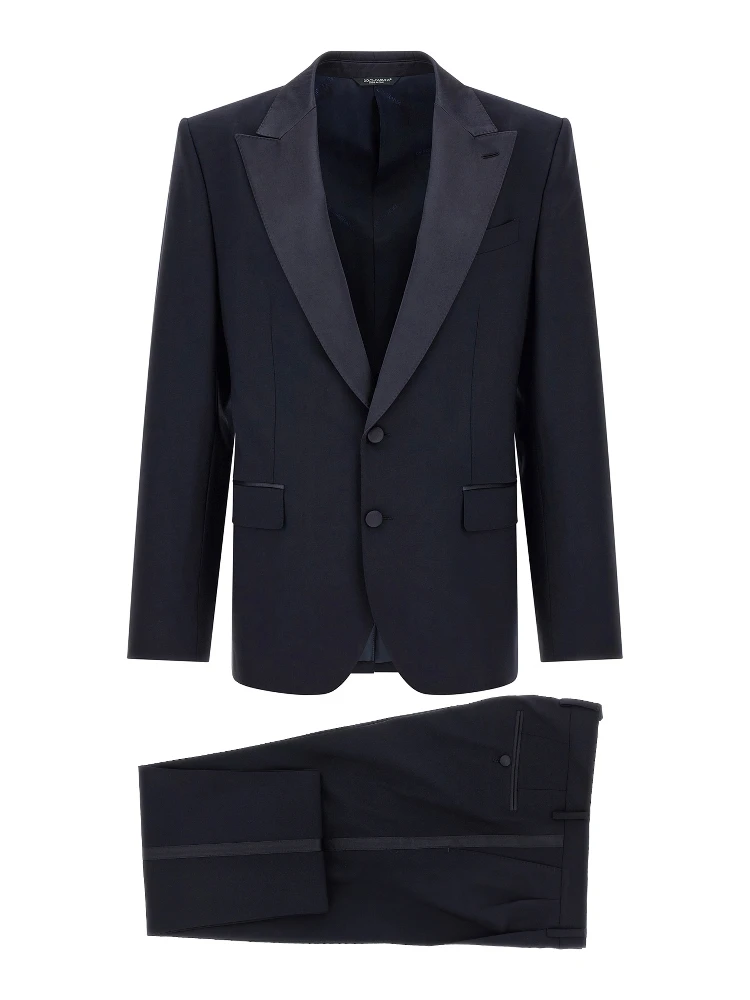 Blue Virgin Wool Two-Piece Suit