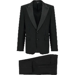 Black Virgin Wool Two-Piece Suit