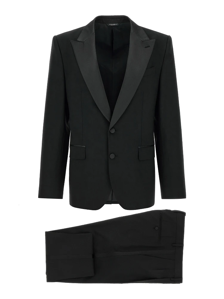 Black Virgin Wool Two-Piece Suit