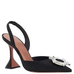 Black Satin High Heel Pumps