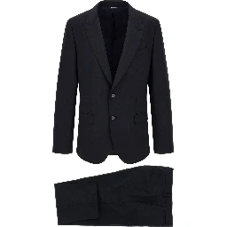 Blue Virgin Wool Two-Piece Suit