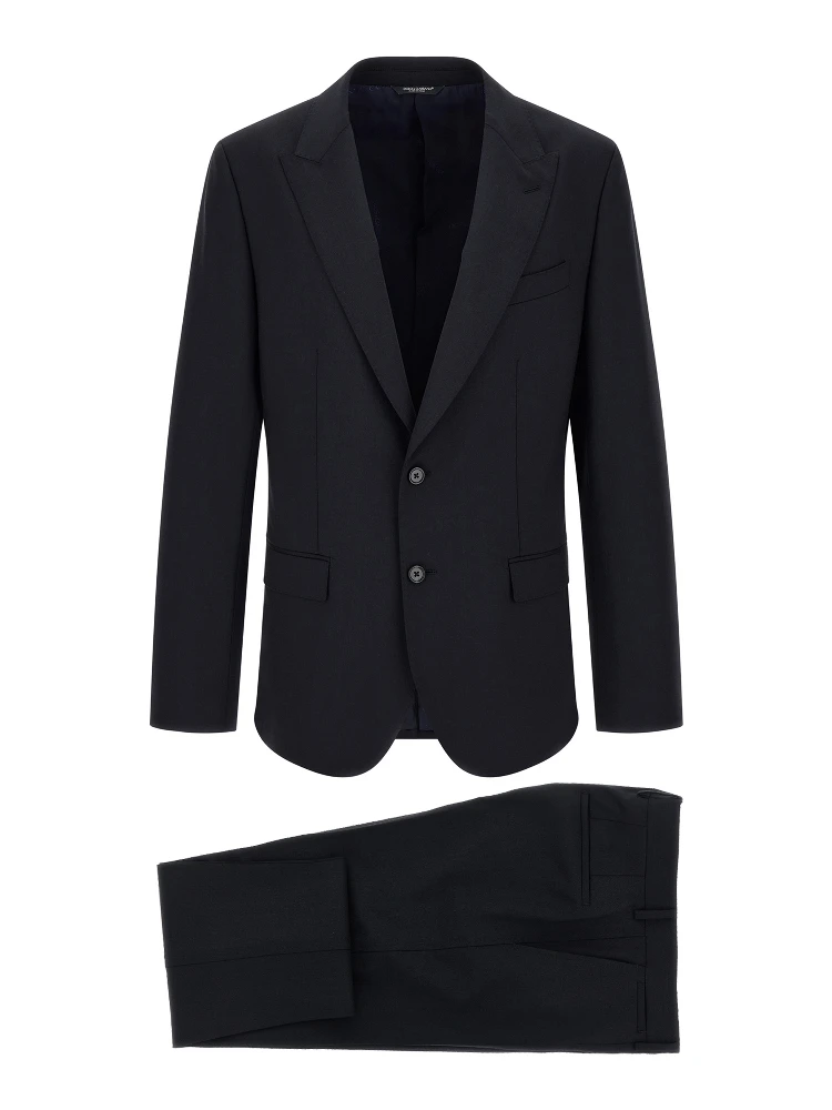Blue Virgin Wool Two-Piece Suit