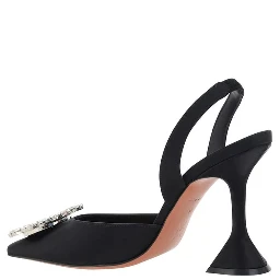 Black Satin High Heel Pumps