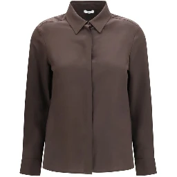 Brown Silk Dress Shirt