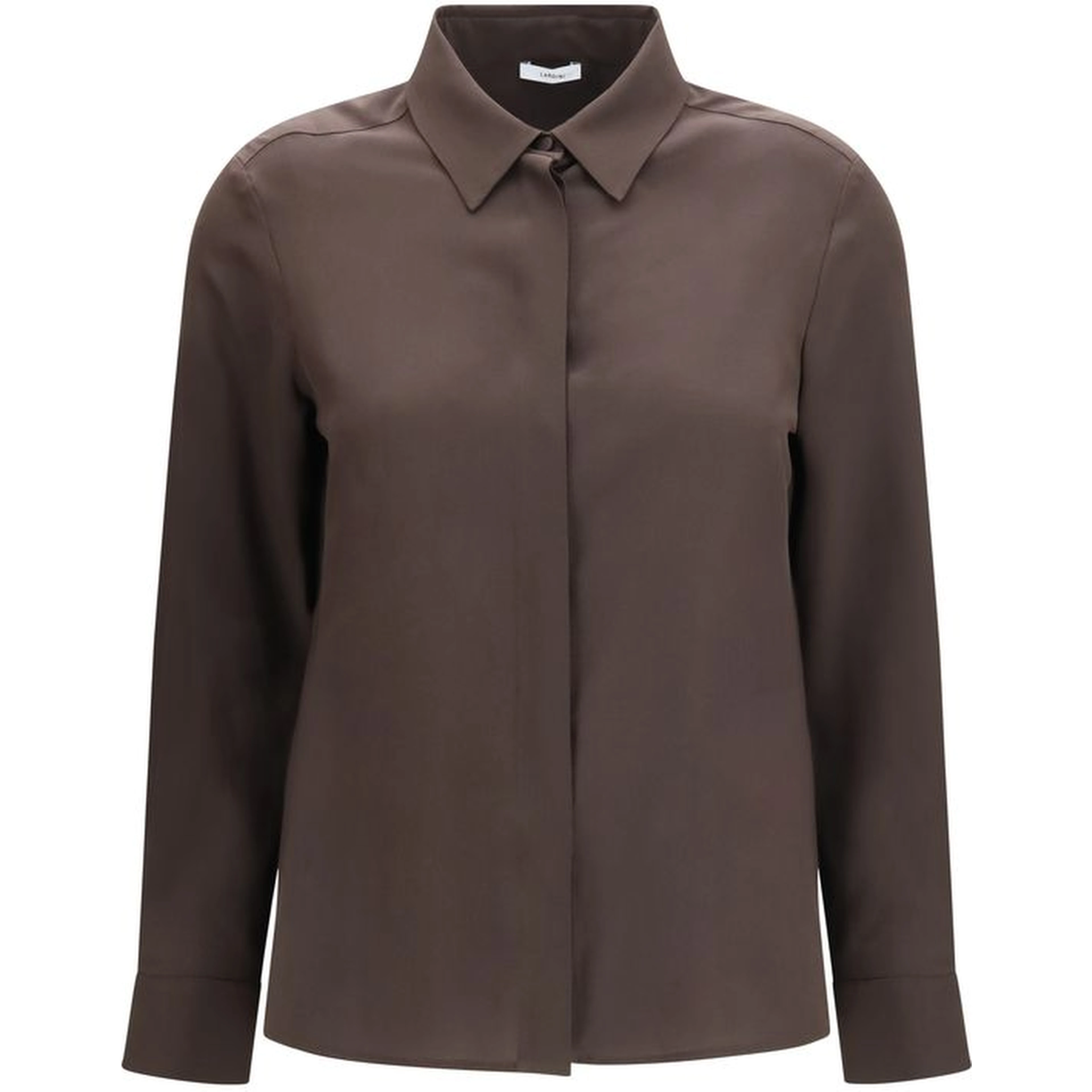 Brown Silk Dress Shirt