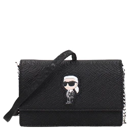 Black Polyethylene Crossbody Bag