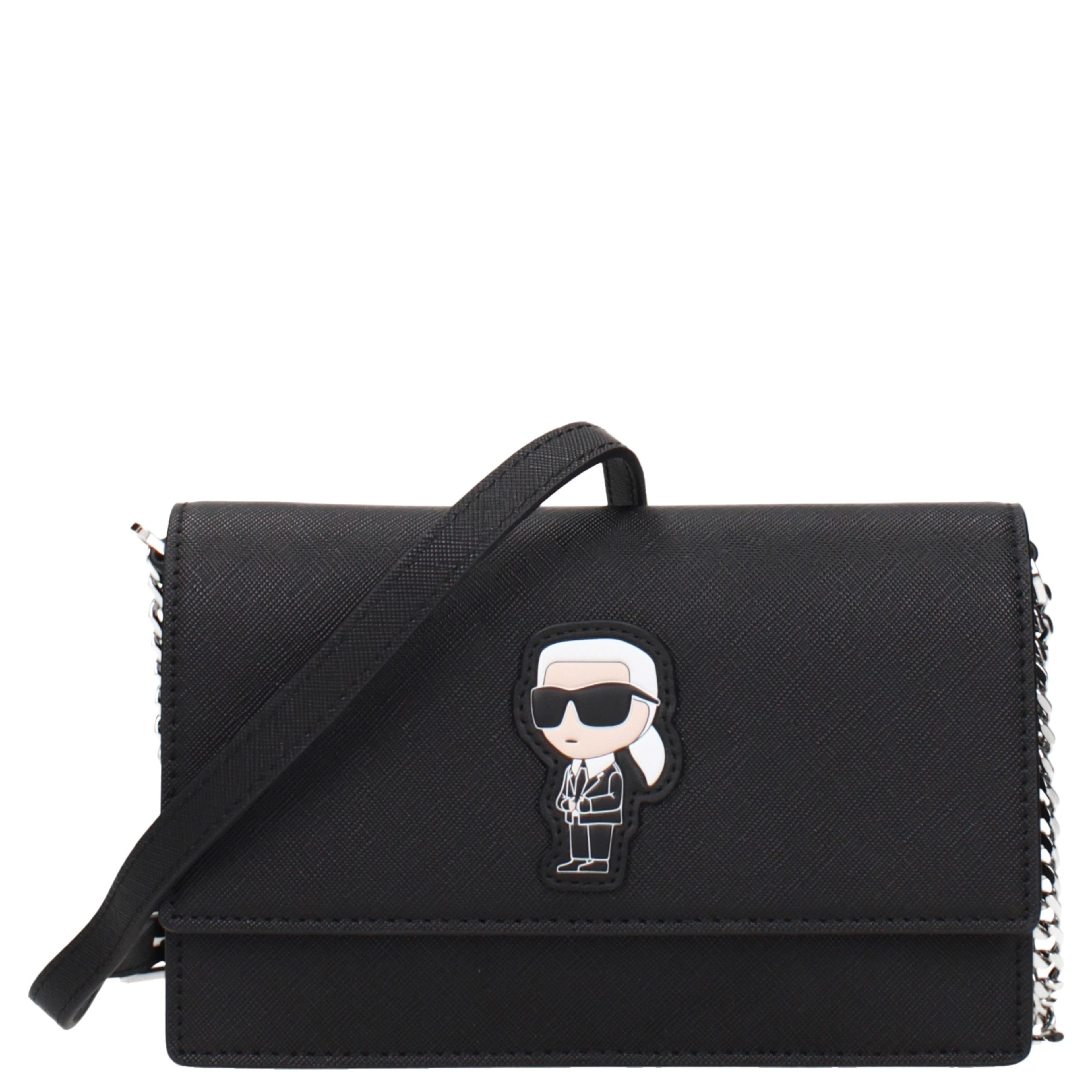 Black Polyethylene Crossbody Bag
