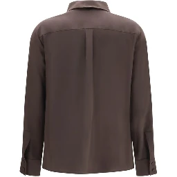 Brown Silk Dress Shirt