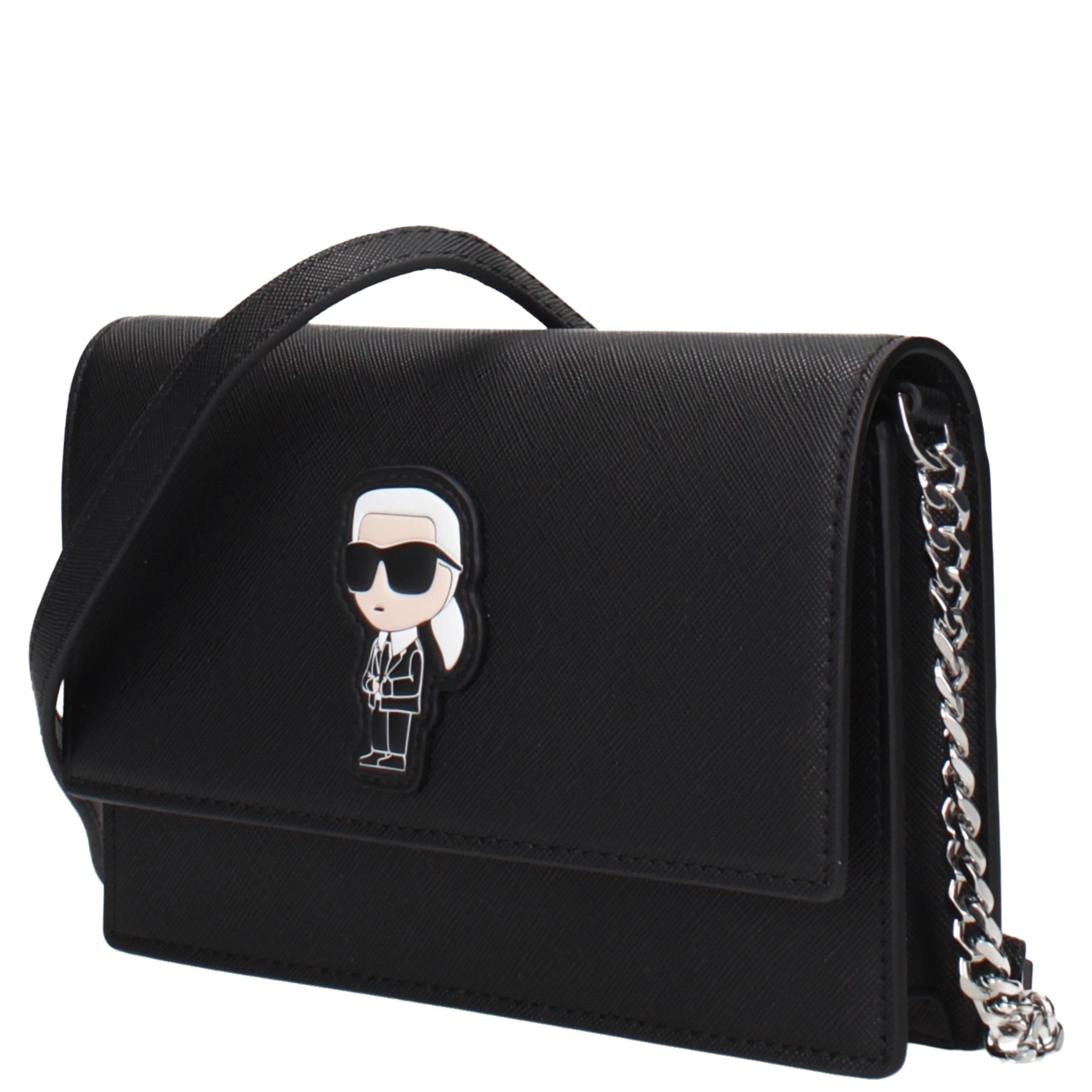 Black Polyethylene Crossbody Bag