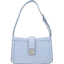 Light Blue Leather Shoulder Bag