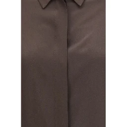 Brown Silk Dress Shirt