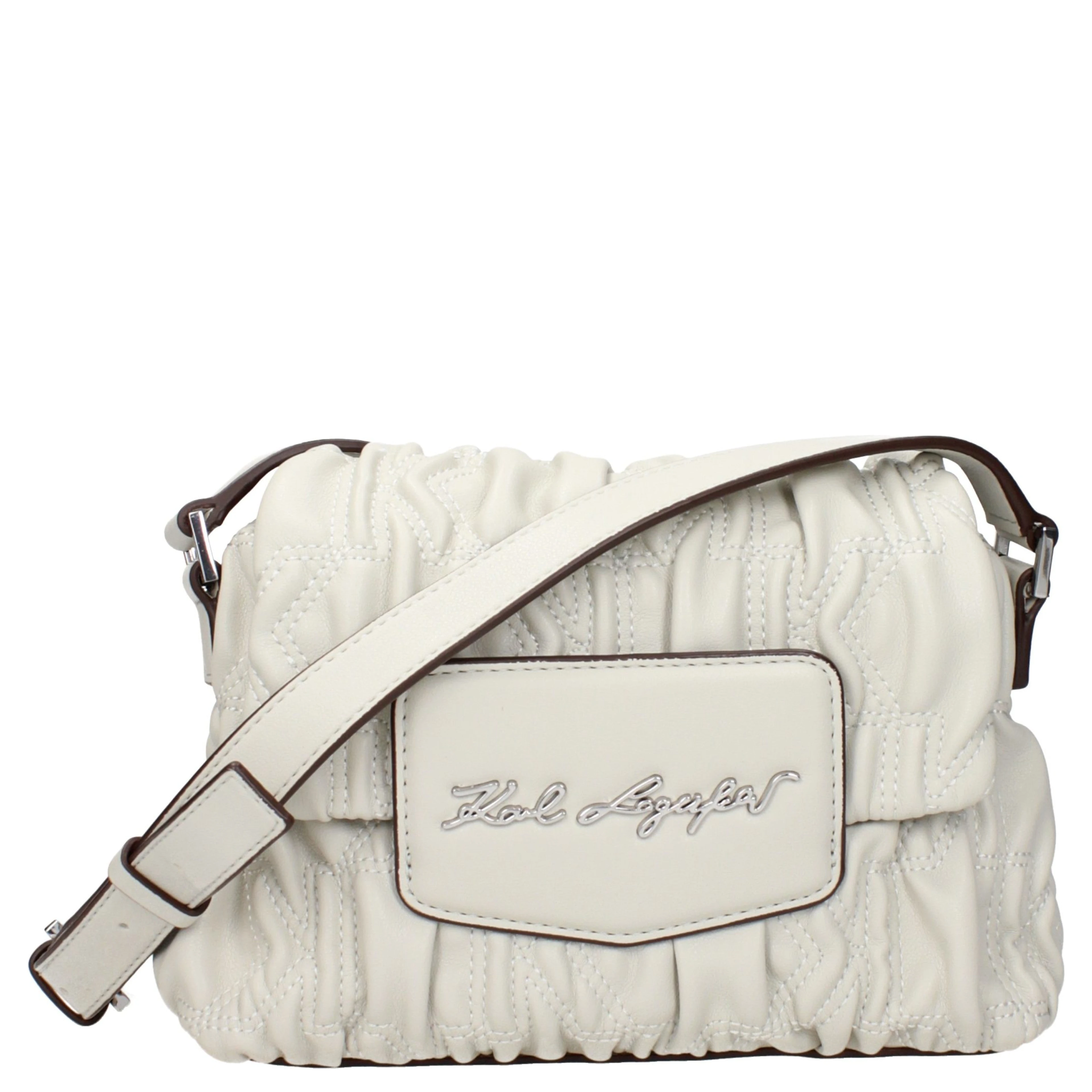 Gray Polyester Crossbody Bag