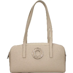 Beige Leather Shoulder Bag