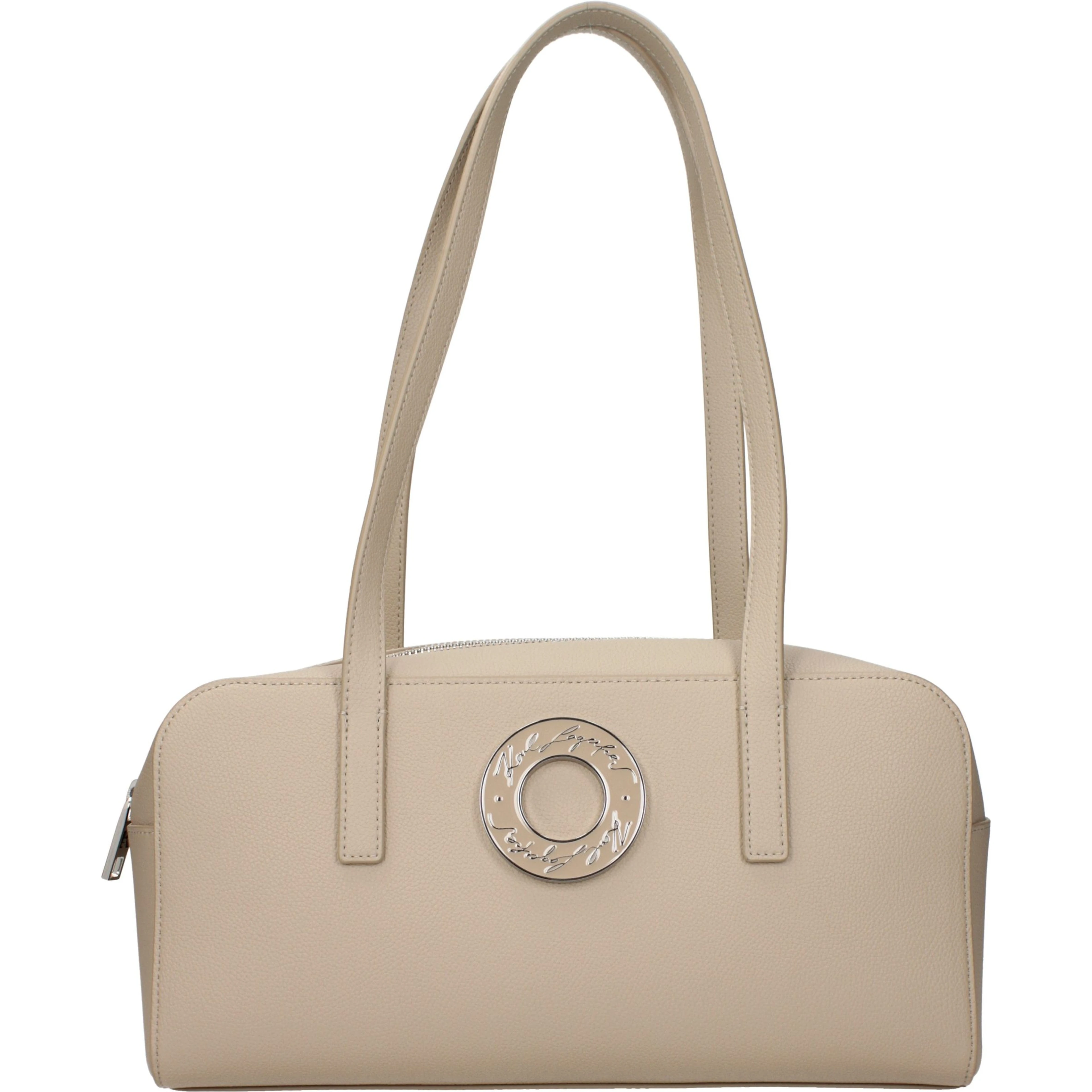 Beige Leather Shoulder Bag