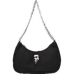 Black Fabric Shoulder Bag