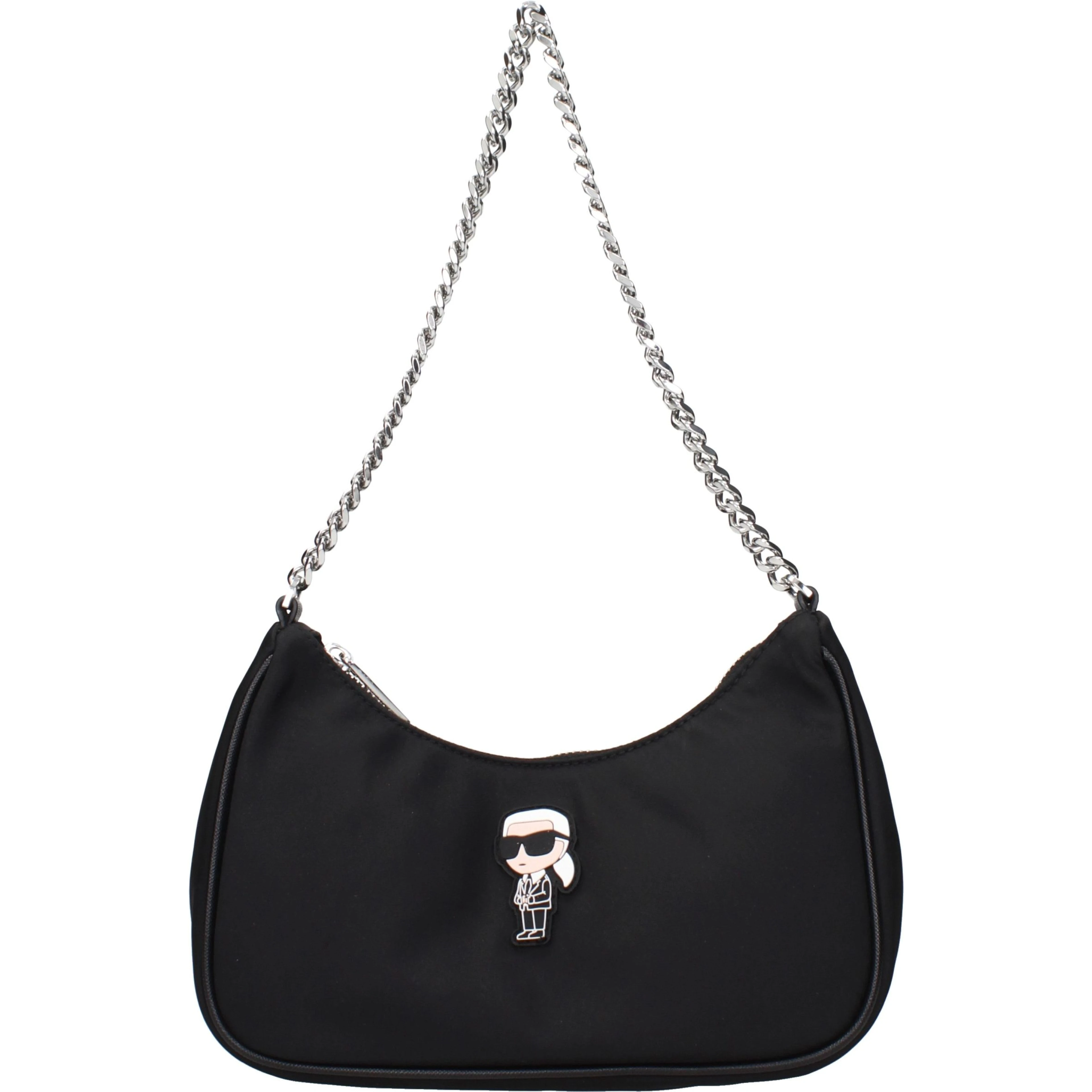 Black Fabric Shoulder Bag