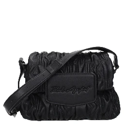 Black Polyester Crossbody Bag