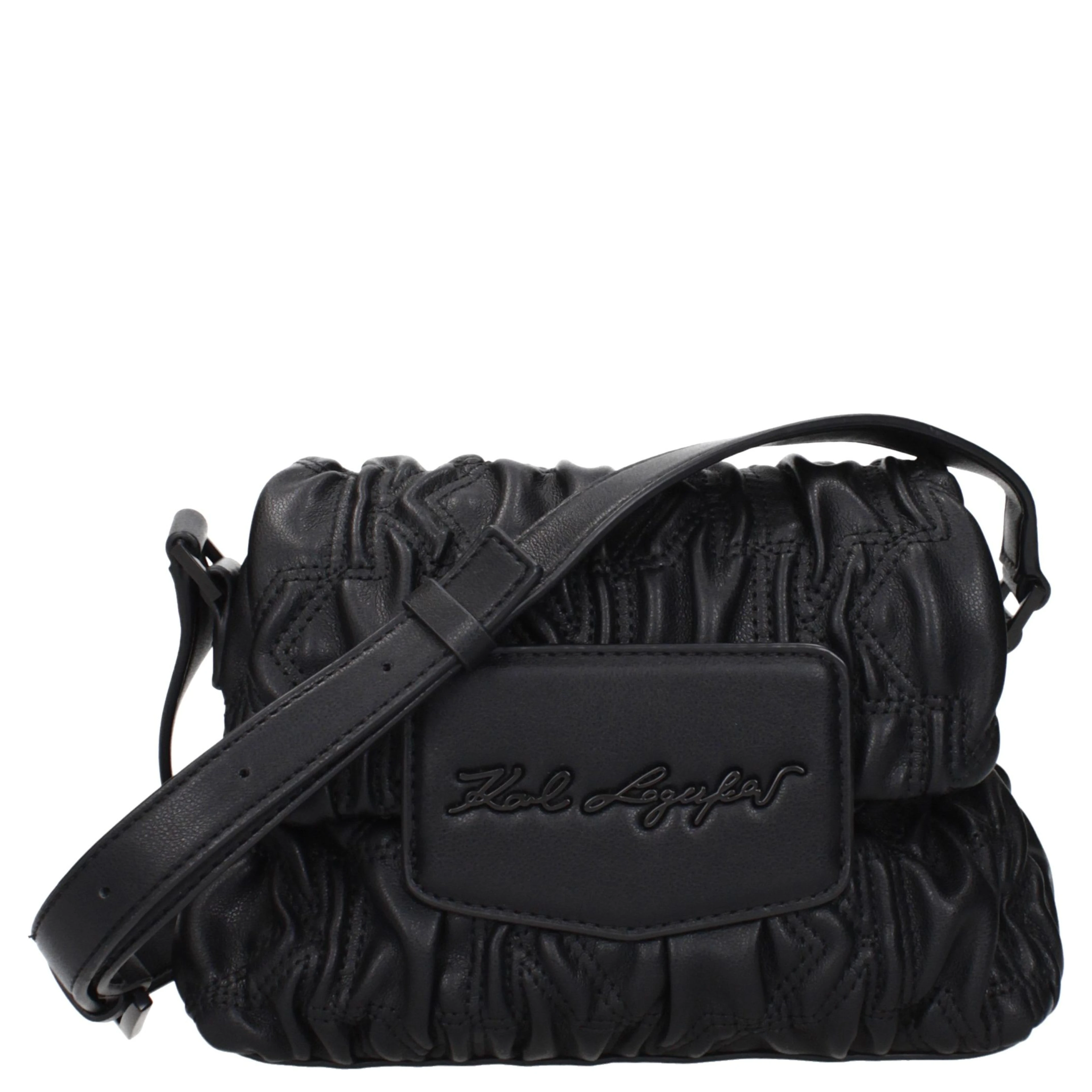 Black Polyester Crossbody Bag