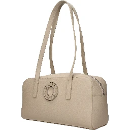 Beige Leather Shoulder Bag