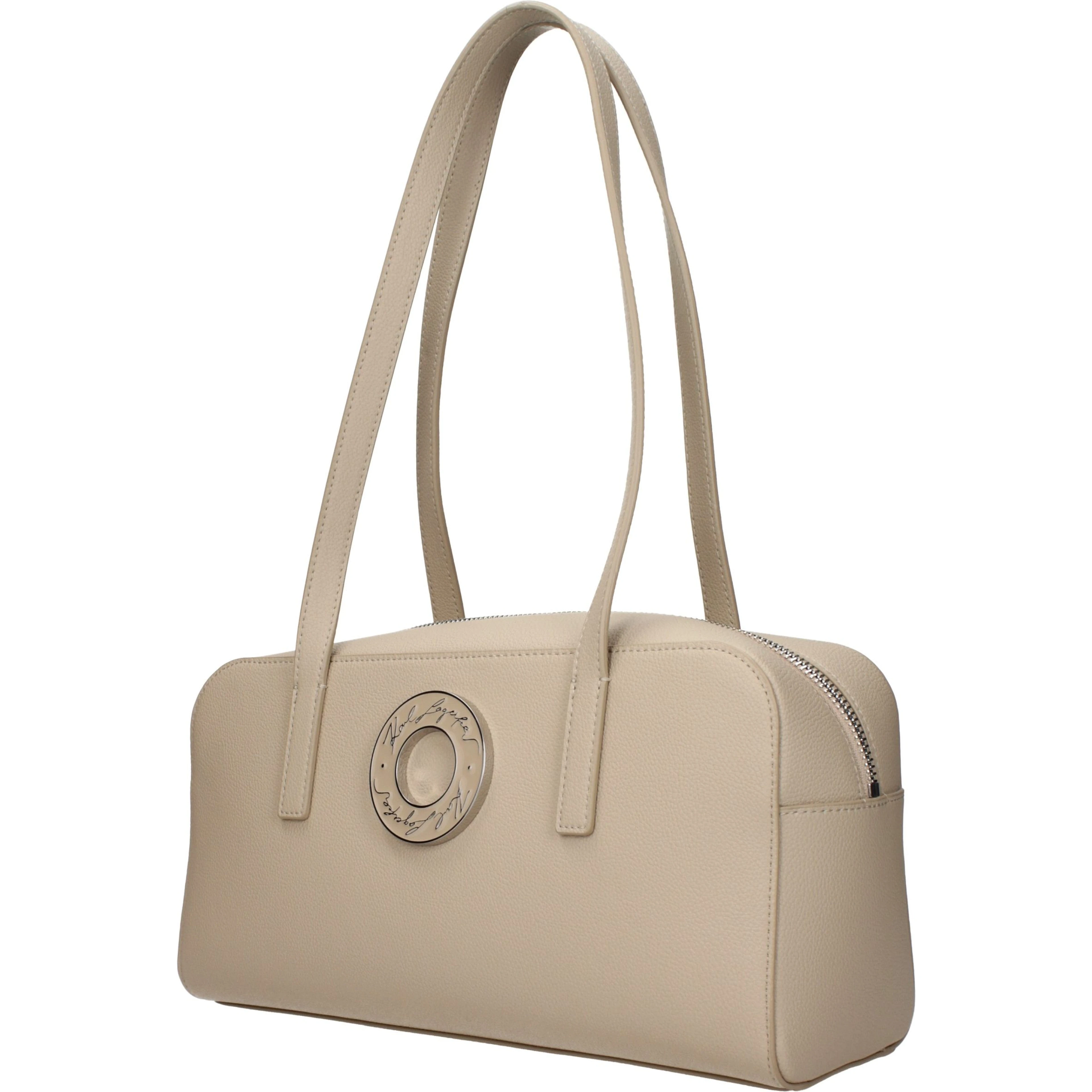 Beige Leather Shoulder Bag