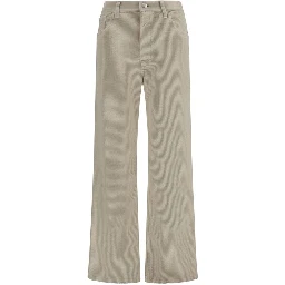 Beige Cotton Flared Pants