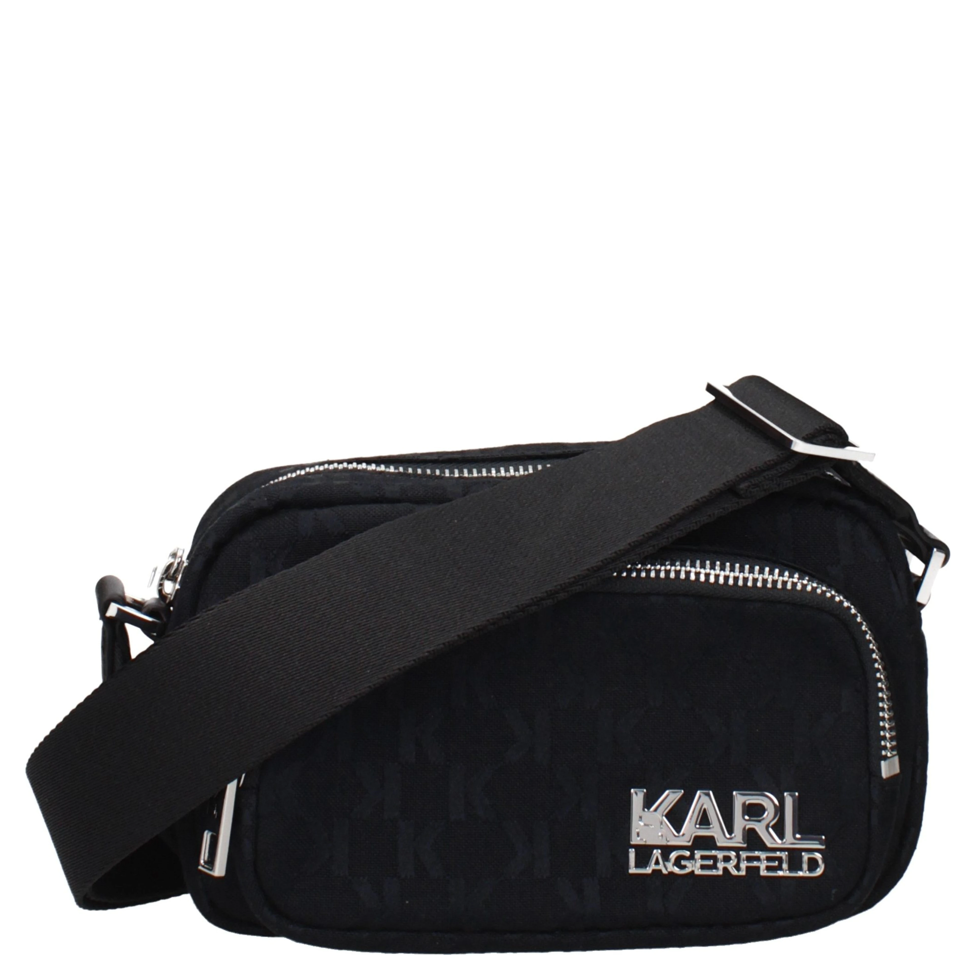 Black Fabric Crossbody Bag
