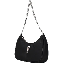 Black Fabric Shoulder Bag