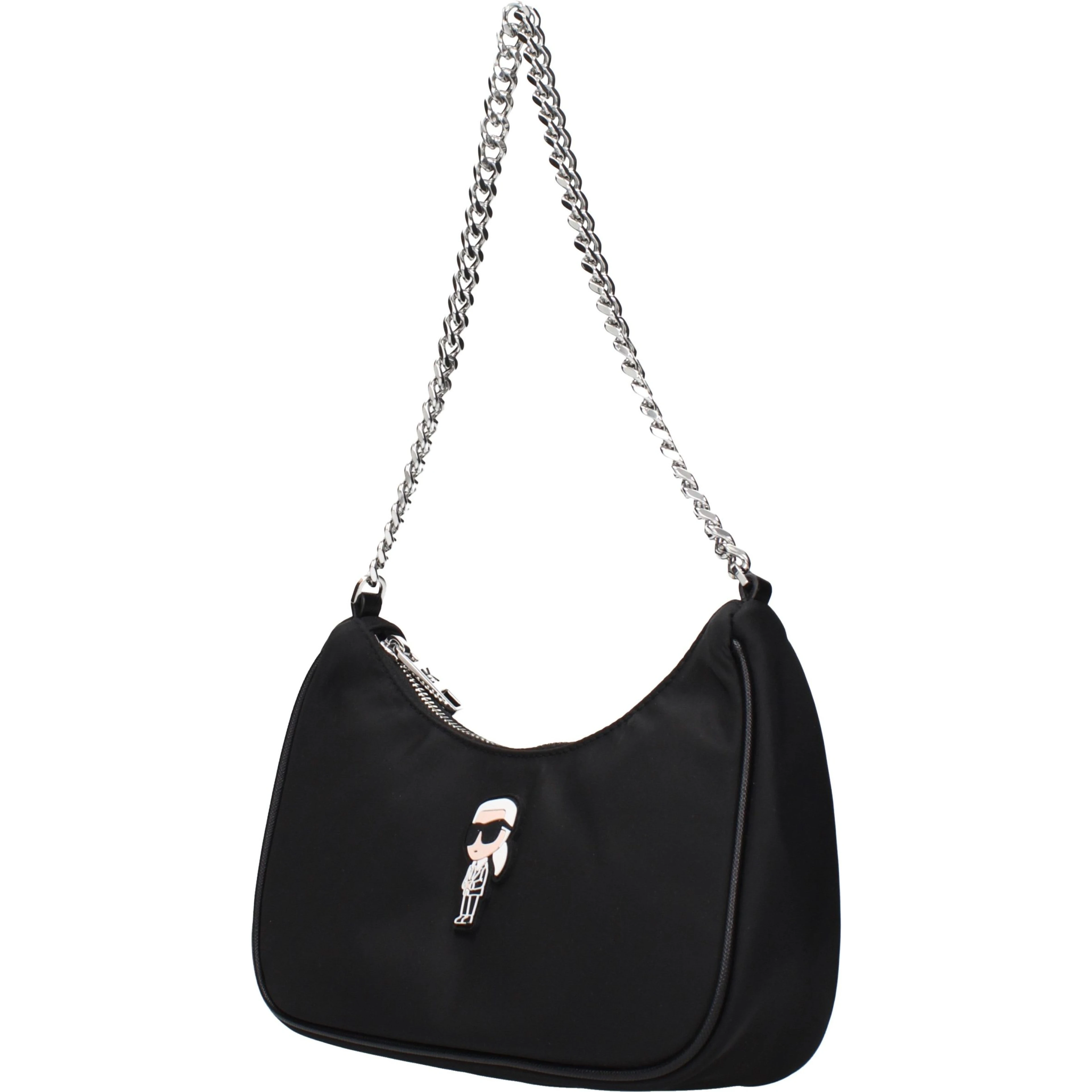 Black Fabric Shoulder Bag